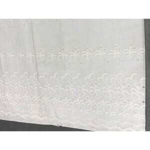 White Embroidered Lace Cotton Fabric 1 yard x 44" wide Floral Pattern